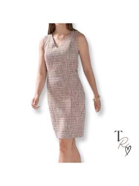 WHBM White House Black Market NWT Multicolor Tweed Sheath Dress Size 10